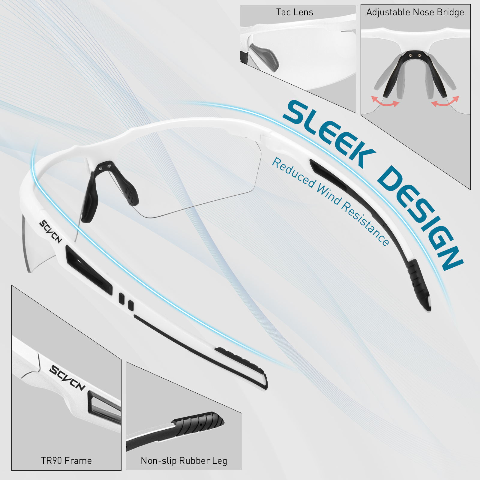 سعر الجملة 7.50 دولار أمريكي - نظارات رياضية مستقطبة فوتوكروماتيك SCVCN S86