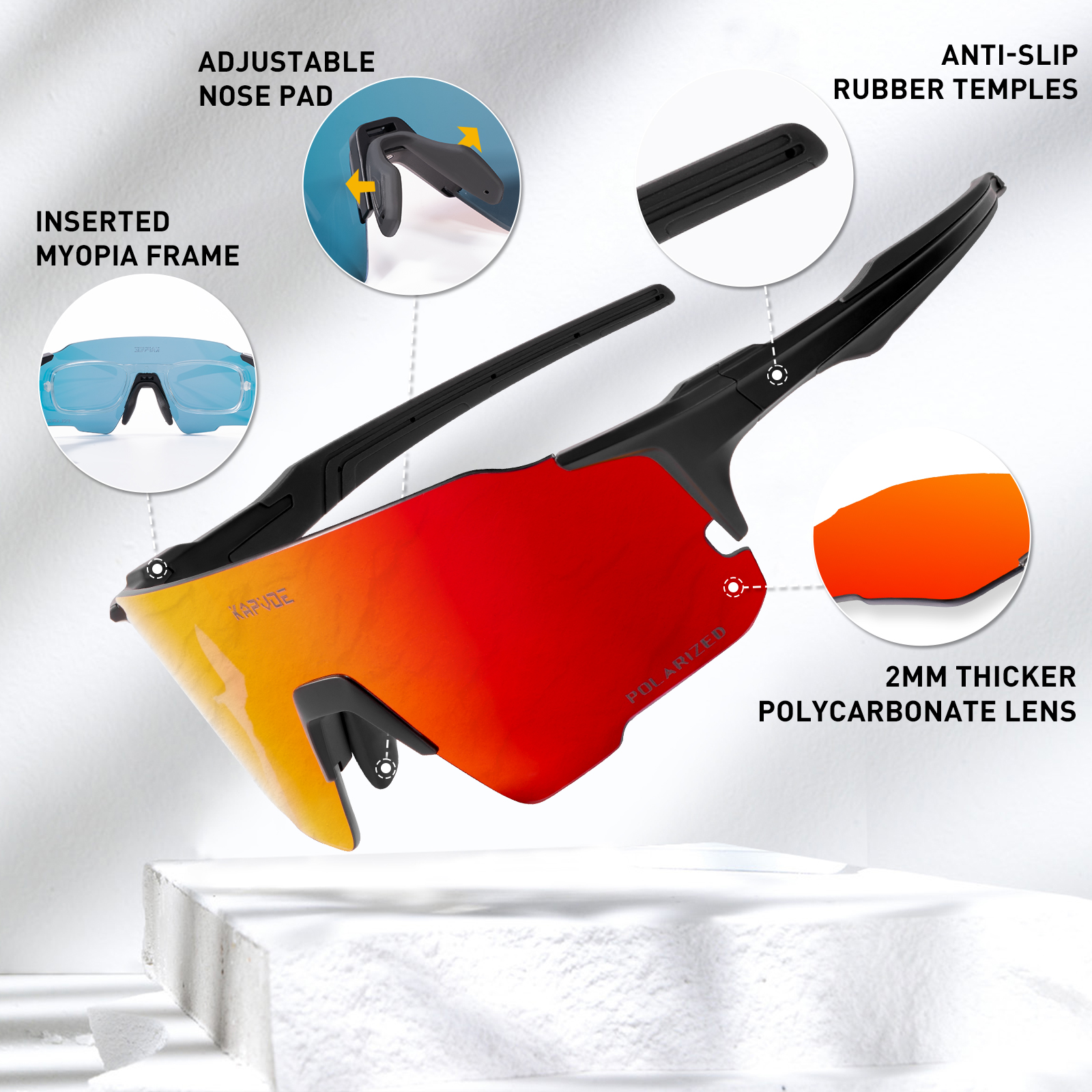 سعر الجملة 8.00 دولار أمريكي نظارات كابفو K92-Q المستقطبة الرياضية الخارجية